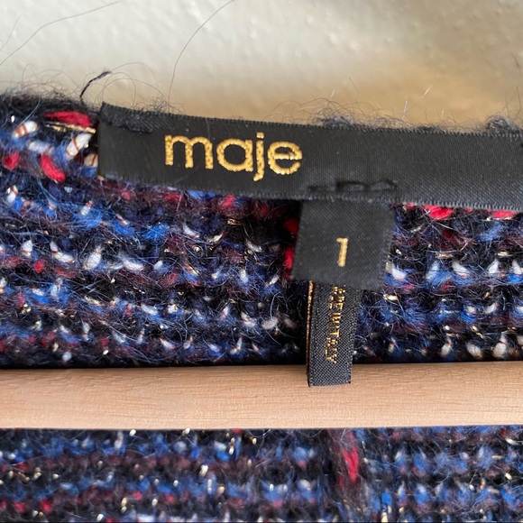 MAJE knitwear intarsia-knit zig zag cardigan coat - Picture 10 of 11